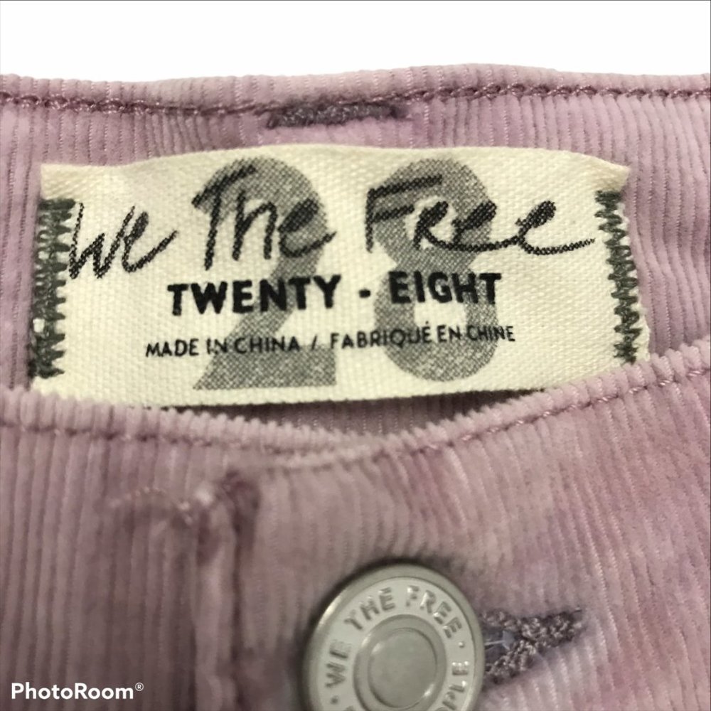 WE THE FREE Eomens 28 Button Fly Straight Ankle Pant Light Pink Corduroy - Picture 4 of 11